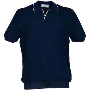 Gran Sasso, Tops, Heren, Blauw, M, Katoen, Polo Shirts