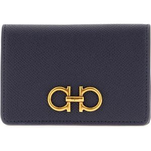 Salvatore Ferragamo, Trendy Wallet for Men and Women Blauw, Dames, Maat:ONE Size