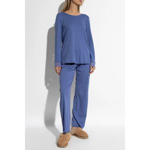 Hanro, Nachtkleding & Lounge, Dames, Blauw, L, Tweed, Tweedelige pyjama