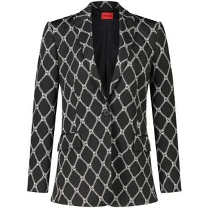 Hugo Boss, Blazer met Monogram Patroon Veelkleurig, Dames, Maat:L