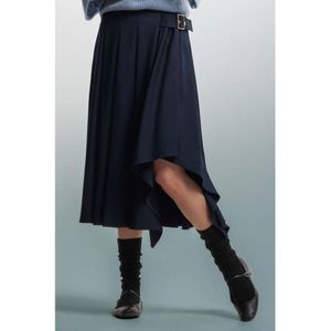 Kocca, Rokken, Dames, Blauw, XS, Asymmetrische Geplooide Rok met Riem