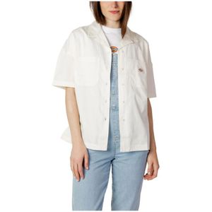 Dickies, Blouses & Shirts, Dames, Wit, M, Katoen, Witte korte mouwen shirt voor vrouwen