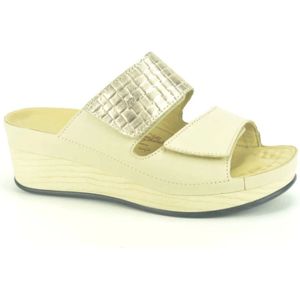 Vital, Beige+Goud Muil 2B hoge Spie Z. Beige, Dames, Maat:39 EU