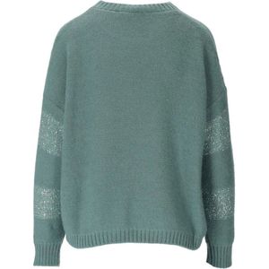 Max Mara, Truien, Dames, Veelkleurig, XS, Wol, Groene Mohair Crewneck Sweater