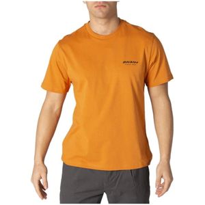 Dickies, Oranje Print Korte Mouw T-shirt Oranje, Heren, Maat:S