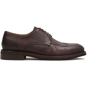 Kazar, Schoenen, Heren, Bruin, 40 EU, Leer, Elegante Heren Derby Schoenen met Openwerk Decoratie