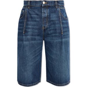 Alexander McQueen, Korte broeken, Heren, Blauw, L, Denim, Denim shorts