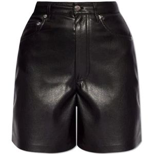 Nanushka, Zosha shorts van veganistisch leer Zwart, Dames, Maat:XS