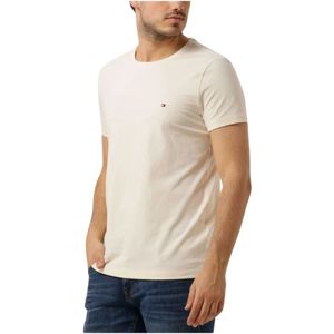 Tommy Hilfiger, Tops, Heren, Beige, M, Heren Stretch Slim Fit Tee