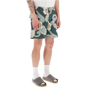 Erl, Korte broeken, Heren, Veelkleurig, L, Katoen, Bermuda shorts met bloemenprint