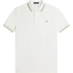 Fred Perry, Tops, Heren, Wit, M, Katoen, Contrast Strepen Polo Shirt