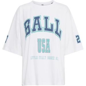 Ball, Tops, Dames, Wit, M, Katoen, Bright White Oversized T-Shirt