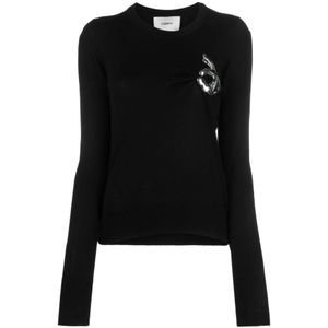 Coperni, Zwarte Emoji Sweaters Zwart, Dames, Maat:XS