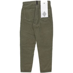 Amish, Broeken, Heren, Groen, W33, Katoen, Corduroy Lange Broek Geverfd Olijftak