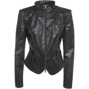 Armani Pre-owned, Pre-owned Leather outerwear Zwart, Dames, Maat:M