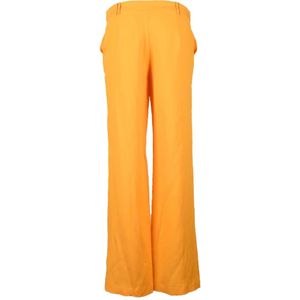 Patrizia Pepe, Broeken, Dames, Oranje, 2Xs, Linnen, Linnenmix Stijlvolle Broek