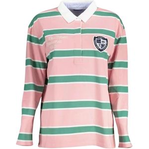 Gant, Tops, Dames, Veelkleurig, S, Katoen, Roze Polo Shirt met Logo Borduursel