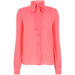 Moschino, Veelzijdige Blouse met Unieke Details Roze, Dames, Maat:S