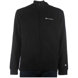 Champion, Zwart Kampioen Sweatshirt Met Volledige Rits Zwart, Heren, Maat:S