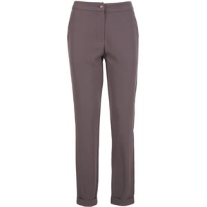 YES Zee, Broeken, Dames, Grijs, XS, Crepe broek met zij- en achterzakken