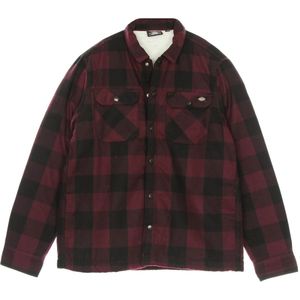 Dickies, Overhemden, Heren, Bruin, XS, Katoen, Sherpa Gevoerd Gewatteerd Shirt Maroon