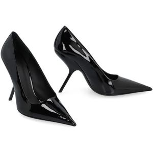 Salvatore Ferragamo, Schoenen, Dames, Zwart, 40 EU, Leer, Puntige Neus Stiletto Hakken Pumps