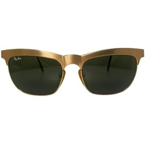 Ray-Ban, Accessoires, unisex, Geel, ONE Size, Gouden Metalen Zonnebril Groene Lenzen