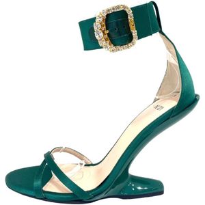 N21, Groene Sandalen - N21 Groen, Dames, Maat:37 EU