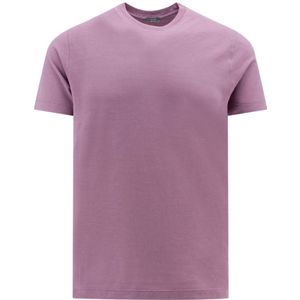 Zanone, Basis Katoenen T-Shirt Paars, Heren, Maat:4XL