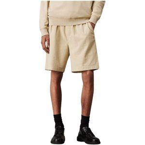 Calvin Klein, Korte broeken, Heren, Beige, L, Katoen, Biologische katoenen shorts - Les Beiges