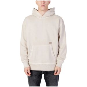 Tommy Hilfiger, Sweatshirts & Hoodies, Heren, Beige, L, Katoen, Beige Hoodie Herfst/Winter Mannen