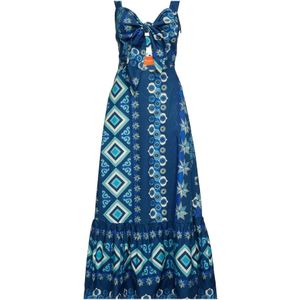 La DoubleJ, Peek-A-Boo Feestjurk Blauw, Dames, Maat:XS