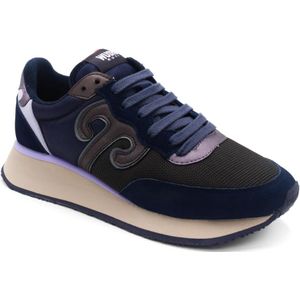 Wushu Ruyi, Schoenen, Dames, Blauw, 36 EU, Leer, Blauwe Modieuze Sneakers