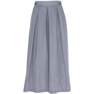 Vicario Cinque, Rokken, Dames, Paars, M, Maxi rok in geheugen taffeta met plooien