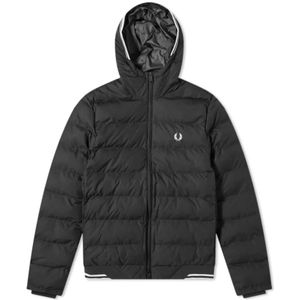 Fred Perry, Jassen, Heren, Zwart, XL, Polyester, Gevoerde Hoodie met Rits