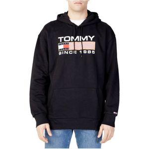 Tommy Jeans, Sweatshirts & Hoodies, Heren, Zwart, 2Xl, Katoen, Athletic Biologisch Katoenen Hoodie