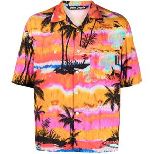 Palm Angels, Overhemden, Heren, Veelkleurig, S, Bedrukt overhemd met print