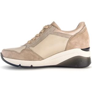 Gabor, Schoenen, Dames, Beige, 40 1/2 EU, Leer, Beige Leren Basket Sneakers