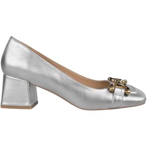 Alma EN Pena, Leren pumps met vierkante neus Grijs, Dames, Maat:42 EU