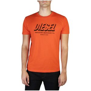 Diesel, T-Shirts Oranje, Heren, Maat:L