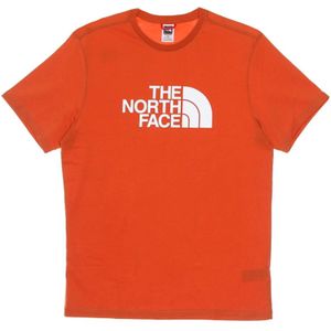 The North Face, Tops, Heren, Oranje, L, Katoen, Burnt Ocher Korte Mouw T-shirt Mannen