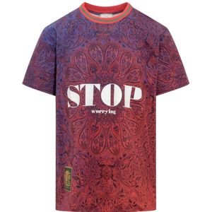 Pierre-Louis Mascia, Paars en rood T-shirt met korte mouwen Rood, Heren, Maat:XL