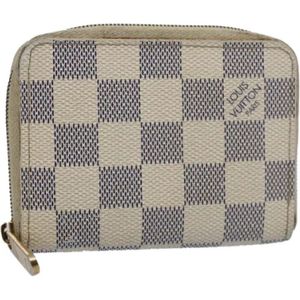 Louis Vuitton Vintage, Pre-owned, Dames, Beige, ONE Size, Tweed, Pre-owned Canvas wallets