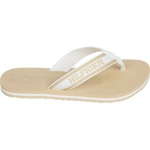 Tommy Hilfiger, Schoenen, Dames, Beige, 41 EU, Polyester, Beige Flip Flops Harvest Wheat Style