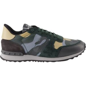 Valentino Garavani, Camouflage Rockrunner Sneakers Grijs, Heren, Maat:43 1/2 EU