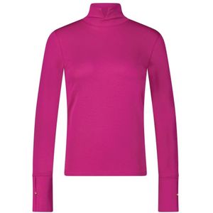 Marc Cain, Tops, Dames, Roze, XL, Gezellige Rollneck Longsleeve