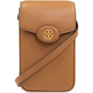 Tory Burch, Robinson telefoontasje met band Bruin, Dames, Maat:ONE Size