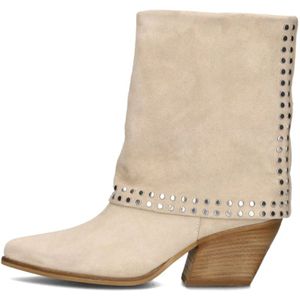 Notre-v, Schoenen, Dames, Beige, 41 EU, Suède, Beige Suède Western Enkellaarzen