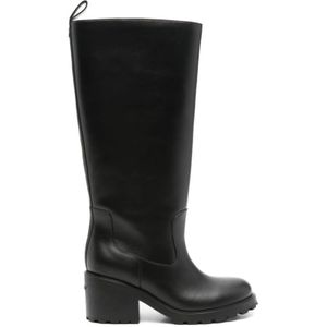 Bally, Schoenen, Dames, Zwart, 39 EU, Zwarte Leren Enkellaarzen