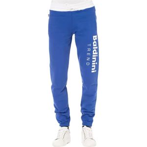 Baldinini, Broeken, Heren, Blauw, 4Xl, Katoen, Blauwe Fleece Sportbroek met Logo